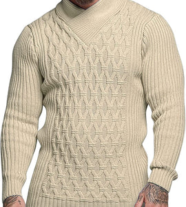 Mens Knitted Sweater Pullover Cable Knit Sweaters
