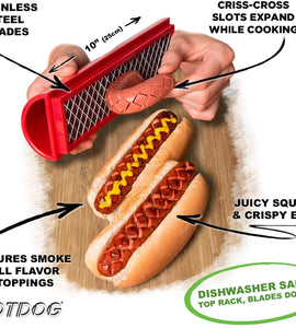 Hot Dog Slicing Tool - 10 inch - Red
