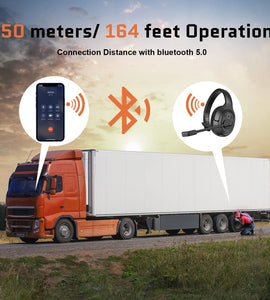 Bluetooth Headset with Microphone Wireless AI-Powered ENC Headphones