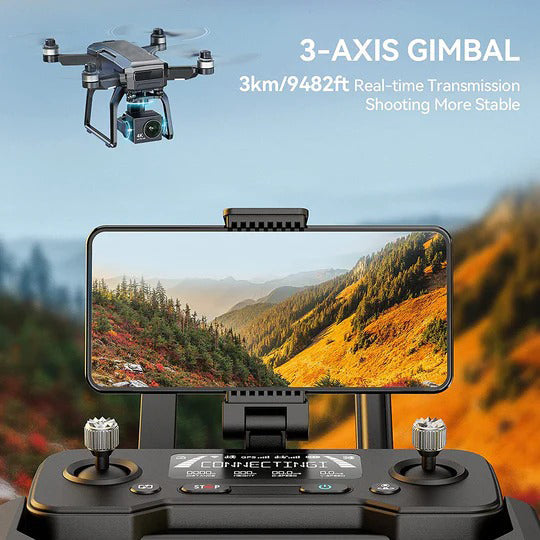 Foldable 4K Drone with Camera for Adults Beginners，3-Aix Gimbal，9800ft | 5GHz | FPV | Video Transmission Hover Hold