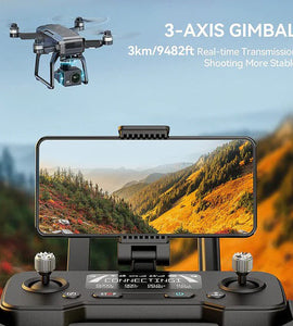 Foldable 4K Drone with Camera for Adults Beginners，3-Aix Gimbal，9800ft | 5GHz | FPV | Video Transmission Hover Hold