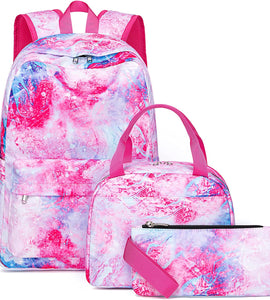 School Backpack Teens Girls Boys Kids School Book Bags with Lunch Box