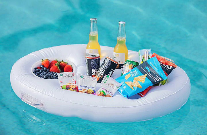 Inflatable Floating Drink Holder with 9 Holes Large Capacity Drink Float for Pools
