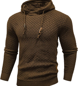 Men's Hooded Sweatshirt & Long Sleeve Solid Knitted Hoodie