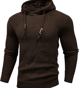 Men's Hooded Sweatshirt & Long Sleeve Solid Knitted Hoodie