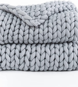 Blanket 15 LBS Queen Size 60x80 inch, Chunky Knit Weighted Blanket Handmade for Relax