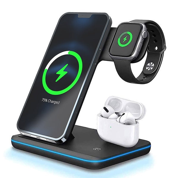 3-In-1 Fast Wireless USB Charging Dock Station for iPhone