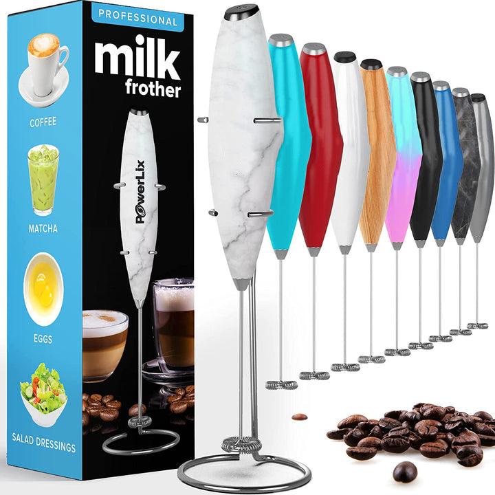 BETTFOR Electric Milk Frother Handheld with Stand Battery Powered Coffee  Whisk Frother, Drink Mixer Handheld For Coffee, Frappe, Latte, Matcha, Hot