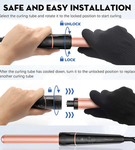 Interchangeable Curling Iron Wand Curler