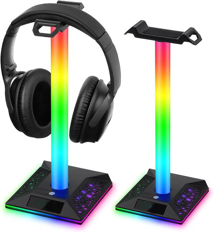 Headset Stand with 3.5mm AUX and 2 USB Ports, Headphone Holder PC Gaming