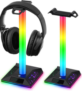 Headset Stand with 3.5mm AUX and 2 USB Ports, Headphone Holder PC Gaming