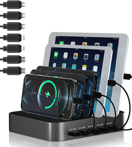 Charging Station for Multiple Devices Apple, 70W 7 Port USB C Charging Station with 30W PD Charger Port