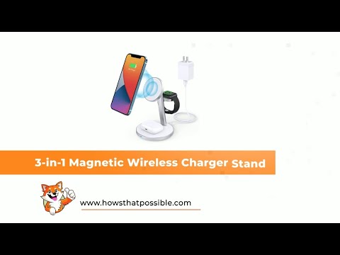 3-in-1 Magnetic Wireless Charger Stand, 18W Aluminum Alloy MagSafe Charging Station for iPhone 14 Pro/14 Pro Max /14/13/12 Series
