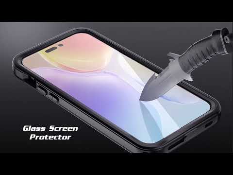 iPhone 14 Pro Case Waterproof,Built-in 9H Tempered Glass Screen Protector