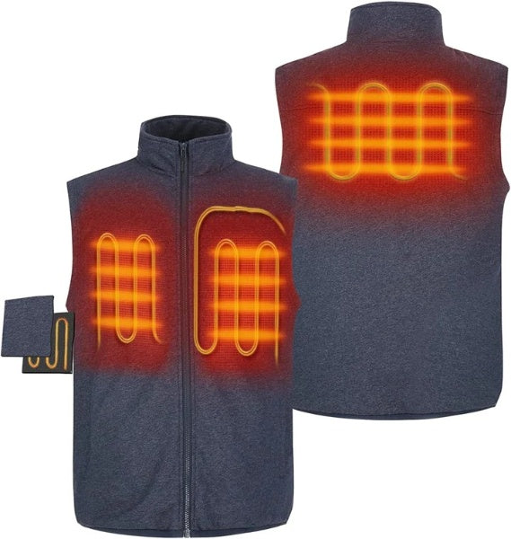ORORO Men's Fleece Heated Vest with Battery Pack