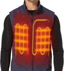 Men's Fleece Heated Vest with Battery Pack